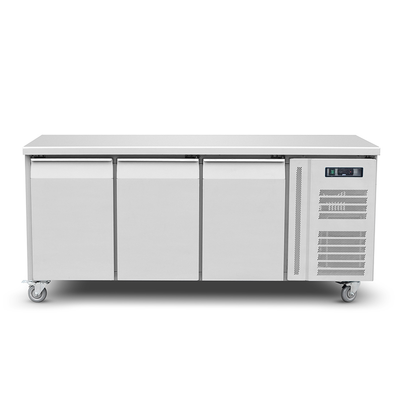 three door undercounter fridge